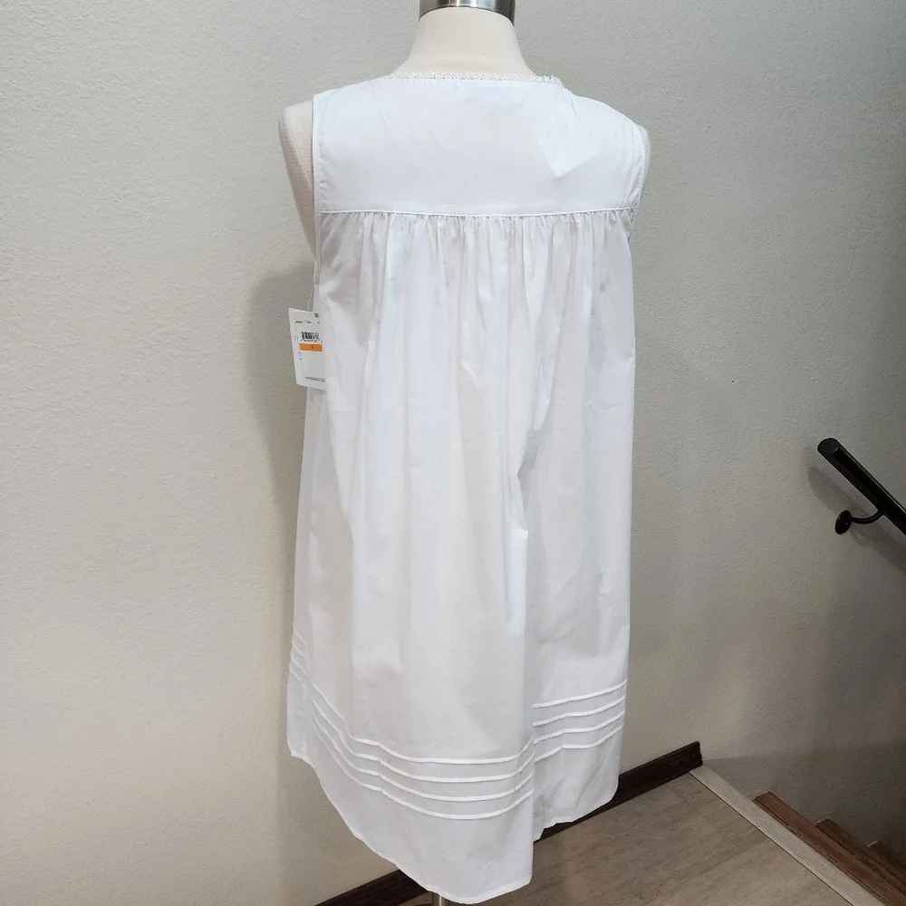 Eileen West Cotton Daisy Lace-Trim Nightgown Pin Tuck Mother of Pearl Buttons - Picture 11 of 11